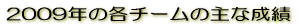 2009�N�̊e�`�[���̎�Ȑ��� 